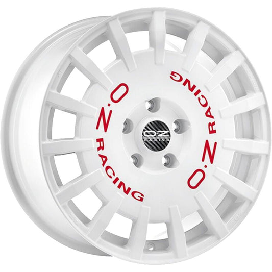 OZ Racing Rally Racing Race White Red Lettering 8x18 5x114.3 ET45 CB75,0 60° 650 kg W01A1220633 rehvid – osta PRVShop.ee