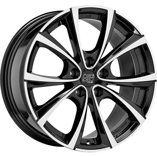 MSW 27T Gloss Black Full Polished 9,5x20 5x114.3 ET45 CB64,1 60° 850 kg W19400001T56 rehvid – osta PRVShop.ee