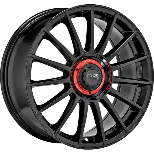 OZ Racing Superturismo Evoluzione Gloss Black + Red Lettering 8x18 5x114.3 ET45 CB75,0 60° 680 kg W01854207EM4 rehvid – osta PRVShop.ee