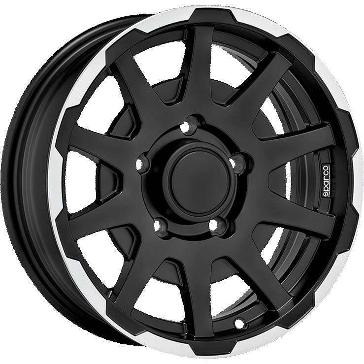 Sparco Dakar Matt Black Lip Polish 5,5x16 5x139.7 ET0 CB108,0 60° 500 kg W29080002TC3 rehvid – osta PRVShop.ee