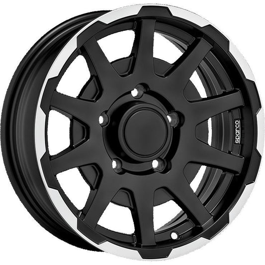 Sparco Dakar Matt Black Lip Polish 5,5x16 5x139.7 ET0 CB108,0 60° 500 kg W29080002TC3 rehvid – osta PRVShop.ee