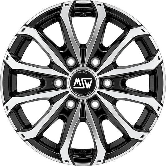 MSW 48 Van 6 Holes Gloss Black Full Polished 6,5x16 6x120 ET50 CB74,5 60° 1350 kg W19341003T56 rehvid – osta PRVShop.ee