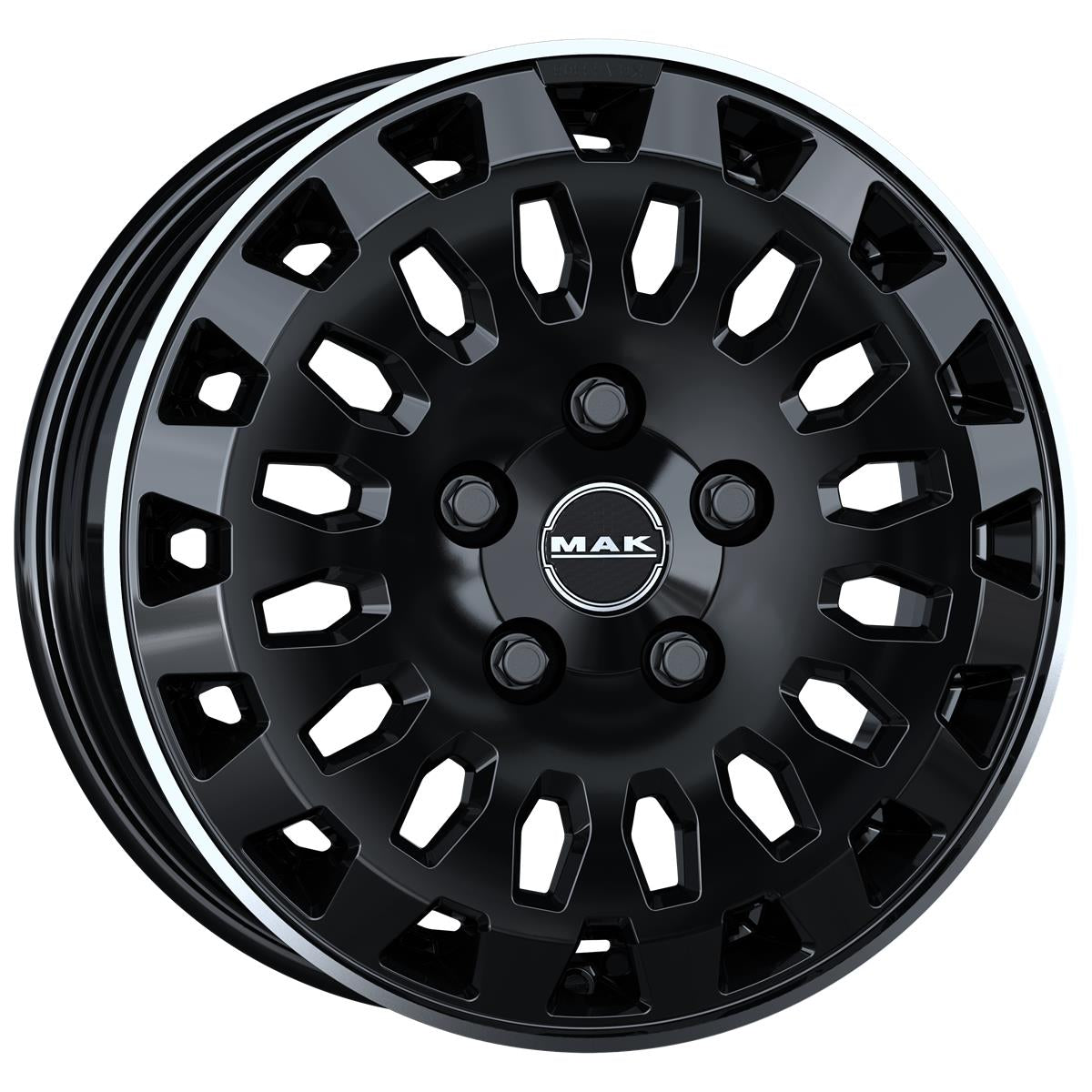 MAK Overland Gloss Black Mirror Ring 6,5x16 5x118 ET65 CB71,1 60° 1350 kg F6560RVGL65D3 rehvid – osta PRVShop.ee